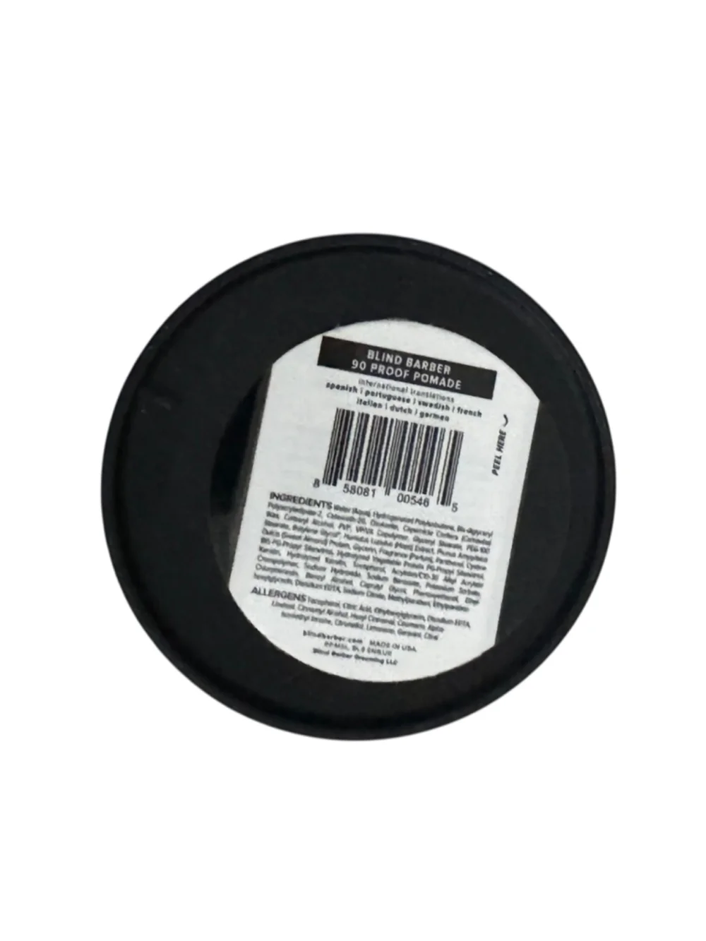 New Blind Barb 90 Proof Pomade Tonka Bean Strong Hold, Matte Finish
